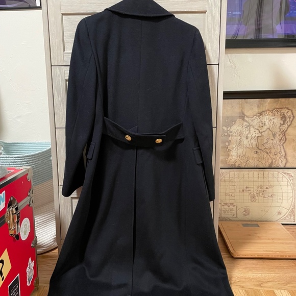 Vintage Brooks Brothers Wool Trench Coat (Navy, Size S) - Picture 2 of 4